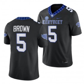 Kentucky Wildcats Anthony Brown Alternate Game Jersey #5 Black 2023 Football Uniform