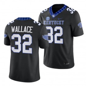 Kentucky Wildcats Trevin Wallace Alternate Game Jersey #32 Black 2023 Football Uniform