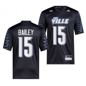 Harrison Bailey Louisville Cardinals #15 Black Jersey 2023 Premier Men's College Football Uniform