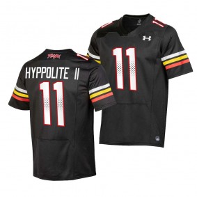 Maryland Terrapins Ruben Hyppolite II College Football Jersey #11 Black 2023 Replica Uniform