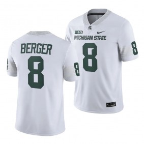 Michigan State Spartans Jalen Berger College Football Jersey #8 White 2023 Game Uniform