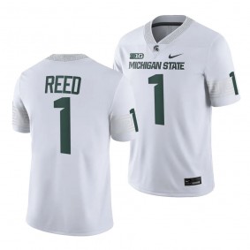 Michigan State Spartans Jayden Reed College Football Jersey #1 White 2023 Game Uniform