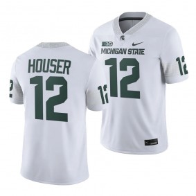 Michigan State Spartans Katin Houser College Football Jersey #12 White 2023 Game Uniform