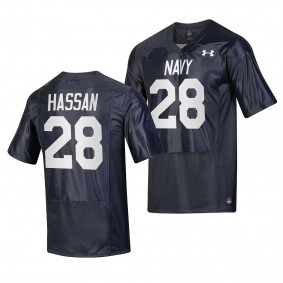 Amin Hassan Navy Midshipmen Silent Service #28 Jersey Men's Navy 2023 Replica Football Uniform