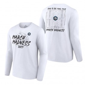 Fanatics Branded 2023 NCAA Men's Basketball Tournament March Madness Bracket Long Sleeve T-Shirt White