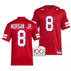 Stanley Morgan Jr. Nebraska Cornhuskers 100th Anniversary #8 Jersey Men's Red 2023 Alternate Football Uniform