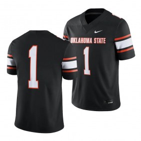 Oklahoma State Cowboys #1 2023 College Football Black Game Jersey Men's