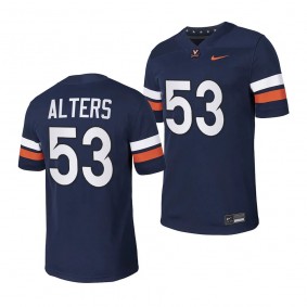 Virginia Cavaliers Dawson Alters NIL Football Jersey #53 Navy 2023 Game Uniform