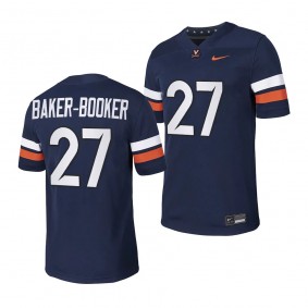 Virginia Cavaliers Trent Baker-Booker NIL Football Jersey #27 Navy 2023 Game Uniform