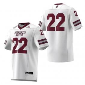 #22 Mississippi State Bulldogs adidas Premier Strategy Jersey White