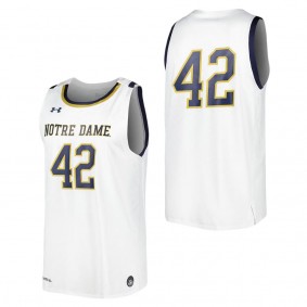 #42 Notre Dame Fighting Irish Under Armour Replica Basketball Jersey White