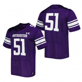 #51 Northwestern Wildcats Under Armour Team Wordmark Replica Football Jersey Purple