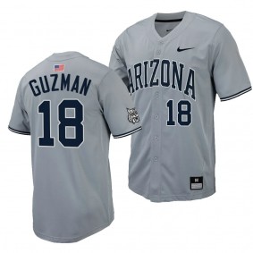 Arizona Wildcats Adonys Guzman Replica Baseball Gray #18 Jersey Full-Button