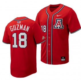 Adonys Guzman Arizona Wildcats #18 Replica Baseball Red Full-Button Jersey