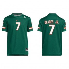 Al Blades Jr. Youth Miami Hurricanes adidas Team Replica Football Jersey Green