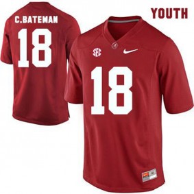 Youth Alabama Crimson Tide #18 Cooper Bateman Red Football Jersey