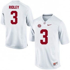 Male Alabama Crimson Tide #3 Calvin Ridley White Football Jersey