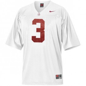 Male Alabama Crimson Tide #3 Trent Richardson White Football Jersey