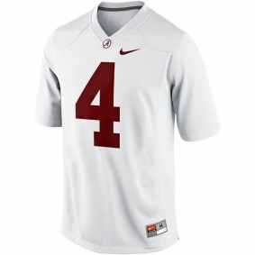 Male Alabama Crimson Tide #4 T.J. Yeldon White Football Jersey