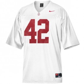 Male Alabama Crimson Tide #42 Eddie Lacy White Football Jersey