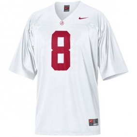 Male Alabama Crimson Tide #8 Julio Jones White Football Jersey