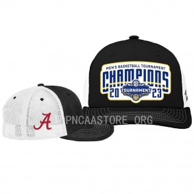 Alabama Crimson Tide Black 2023 Sec Mens Basketball Conference Tournament Champs Locker Room Adjustable Hat