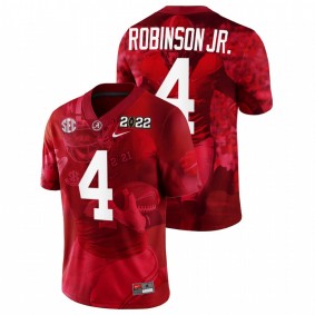 Alabama Crimson Tide Brian Robinson Jr. #4 Decisive Highlights Jersey Crimson White 2022 National Championship