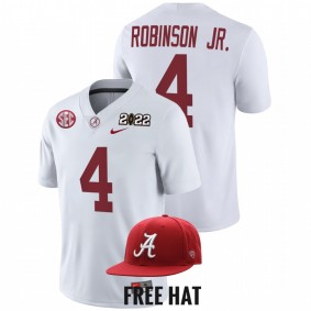 Alabama Crimson Tide Brian Robinson Jr. #4 CFP Jersey White 2021 Cotton Bowl Champions