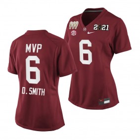 DeVonta Smith Alabama Crimson Tide 3X CFP National Championship Women Jersey Crimson Special Edition