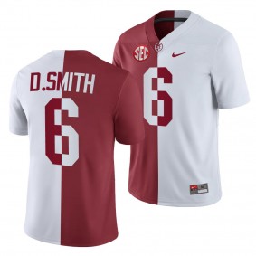 Alabama Crimson Tide DeVonta Smith 6 White Crimson Split Jersey Men's