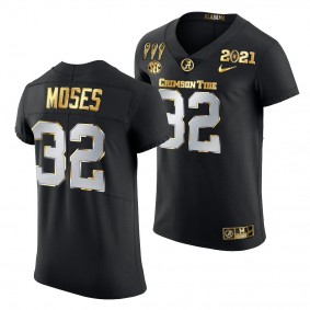 Dylan Moses Alabama Crimson Tide 3X CFP National Championship Jersey Black Golden Limited