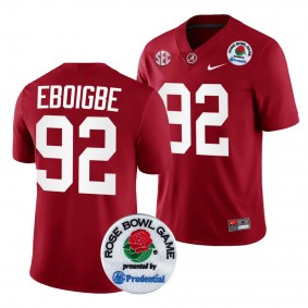 Alabama Crimson Tide 2024 Rose Bowl Justin Eboigbe #92 Crimson Men's College Football Playoff Jersey