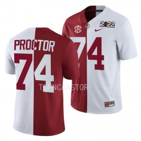 Alabama Crimson Tide Kadyn Proctor Jersey Split Football Crimson White #74 Class of 2023 Men's Shirt