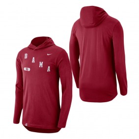 Alabama Crimson Tide Nike Team Performance Long Sleeve Hoodie T-Shirt Crimson