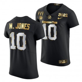 Mac Jones Alabama Crimson Tide 3X CFP National Championship Jersey Black Golden Limited