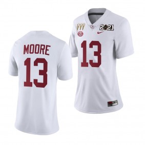 Malachi Moore Alabama Crimson Tide 3X CFP National Championship Women's Jersey White Limited