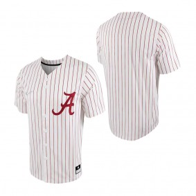 Alabama Crimson Tide Nike Pinstripe Replica Full-Button Baseball Jersey White Crimson