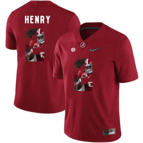 Alabama Crimson Tide Football #2 Red Player Portrait College Derrick Henry Jersey