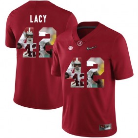 Alabama Crimson Tide Football #42 Red Player Portrait College Eddie Lacy Jersey