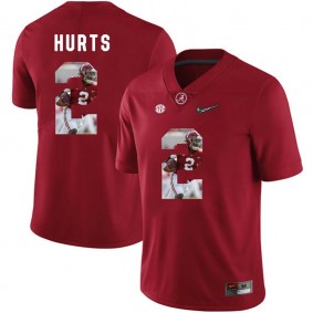 Alabama Crimson Tide Football #2 Red Player Portrait College Jalen Hurts Jersey