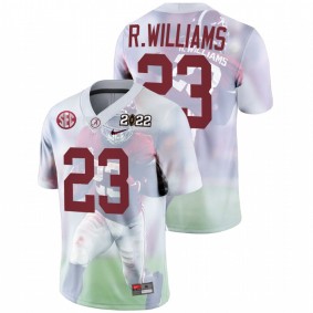 Alabama Crimson Tide Roydell Williams #23 Decisive Highlights Jersey White 2022 National Championship