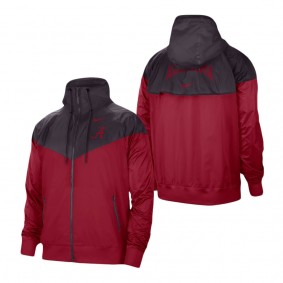 Alabama Crimson Tide Windrunner Raglan Full-Zip Jacket Charcoal Crimson