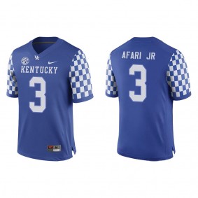 Alex Afari Jr. Kentucky Wildcats Replica Game Football Jersey Royal