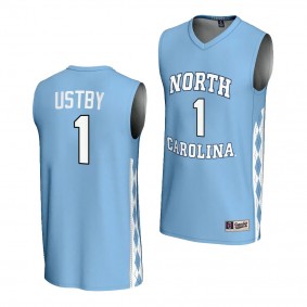 UNC Tar Heels Alyssa Ustby Blue #1 Womens Basketball Jersey Lightweight Unisex