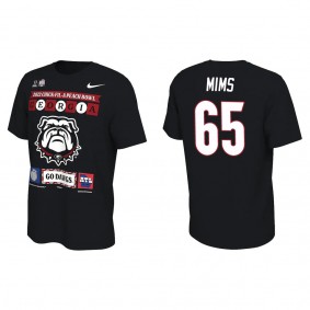 Amarius Mims Georgia Bulldogs Black College Football Playoff 2022 Peach Bowl Illustrated T-Shirt