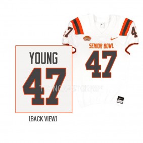 Byron Young 2023 Senior Bowl American team #47 White Jersey Alabama Crimson Tide Men's Uniform