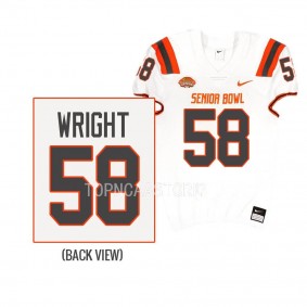 Darnell Wright 2023 Senior Bowl American team #58 White Jersey Tennessee Volunteers Men's Uniform