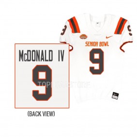 Will McDonald IV 2023 Senior Bowl American team #9 White Jersey Iowa State Cyclones Men's Uniform