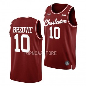 Charleston Cougars Ante Brzovic Maroon #10 Throwback Jersey NCAA Basketball