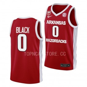 Arkansas Razorbacks Anthony Black Red #0 100 Season Jersey 2022-23 College Basketball